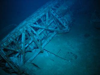 Aircraft catapult on seabed
